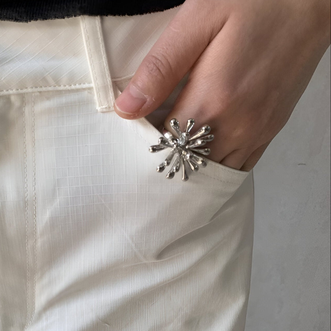 Flower Splash Statement Ring