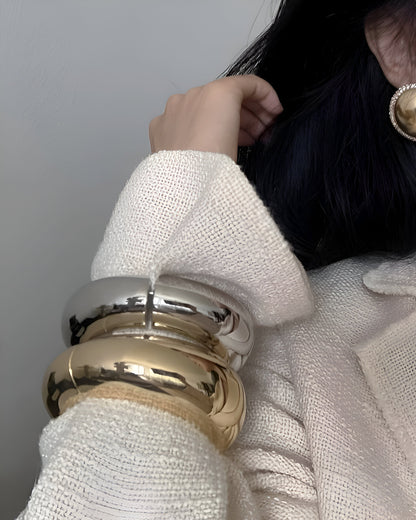 Bold Hinge Bangle Cuff Bracelet