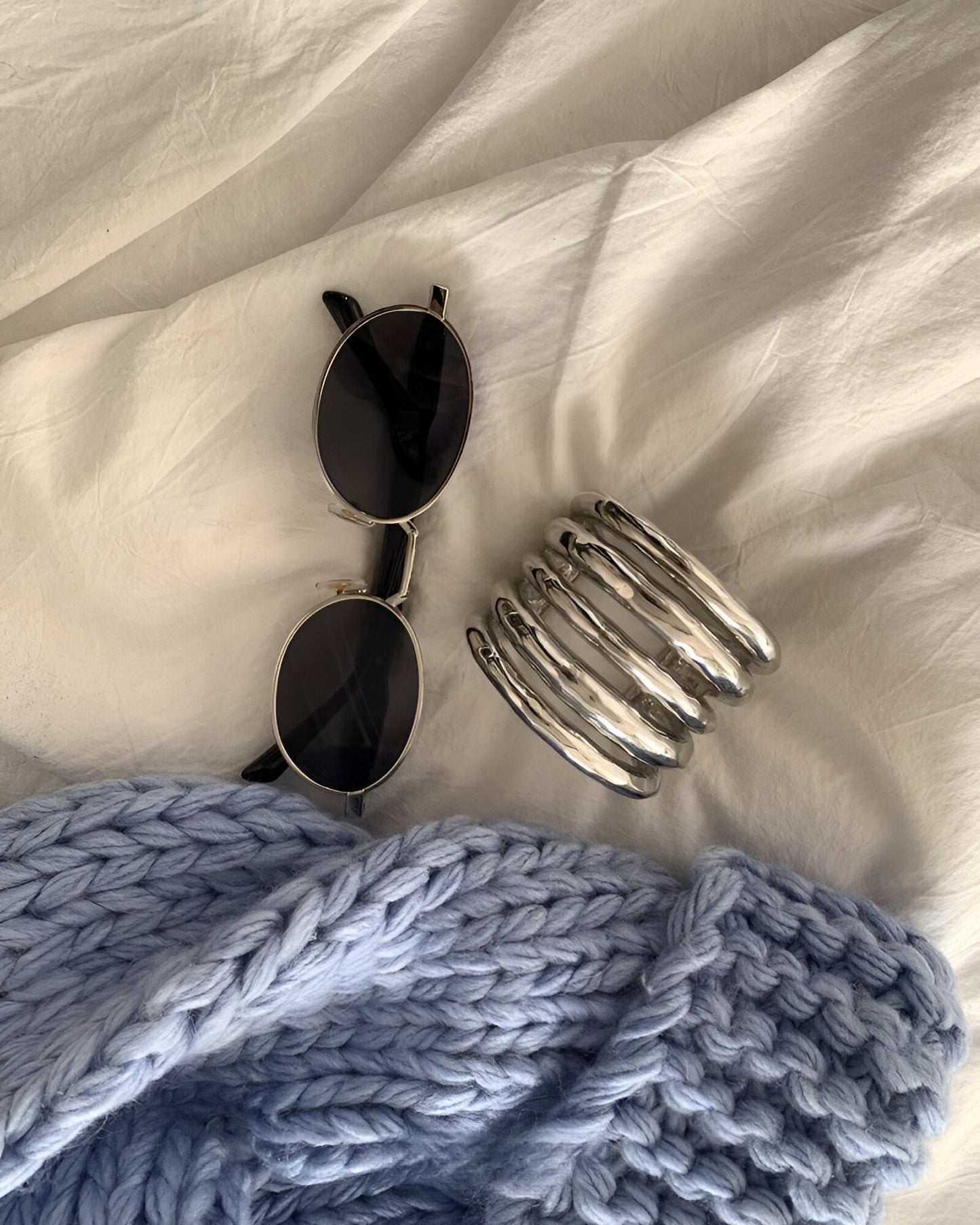 Chunky Rippled Metal Cuff Bracelet