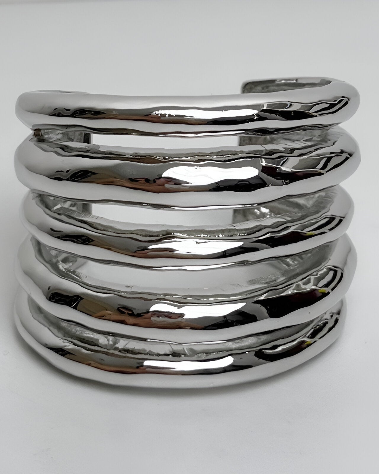 Chunky Rippled Metal Cuff Bracelet