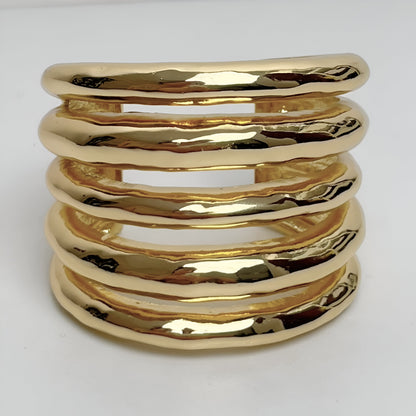 Chunky Rippled Metal Cuff Bracelet