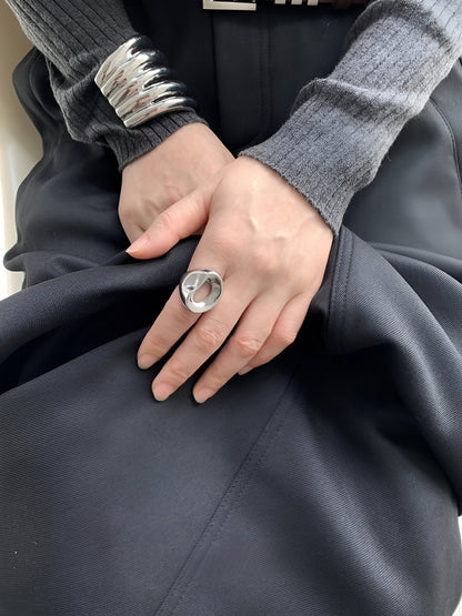 Chunky Rippled Metal Cuff Bracelet