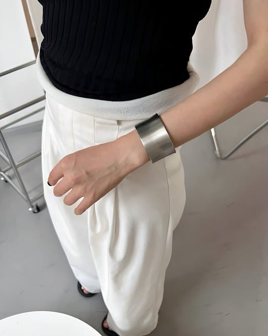 Minimalist Brushed Metal Cuff Bracelet