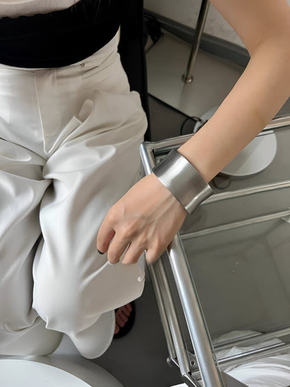 Minimalist Brushed Metal Cuff Bracelet