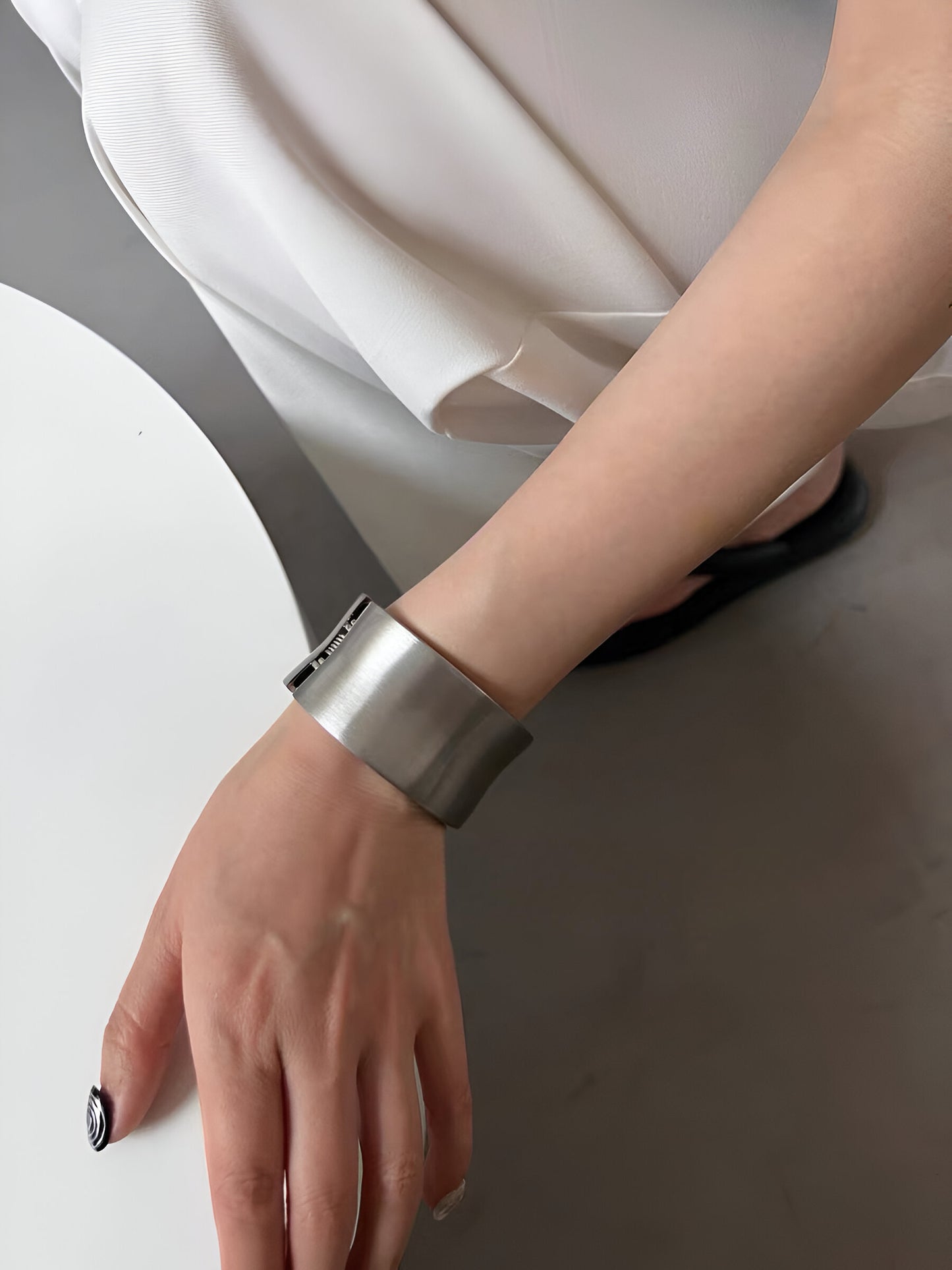 Minimalist Brushed Metal Cuff Bracelet