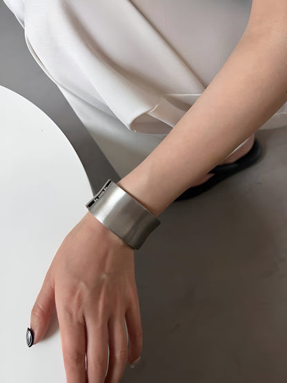 Minimalist Brushed Metal Cuff Bracelet