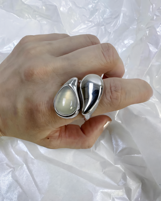 Minimalist Droplet Statement Ring