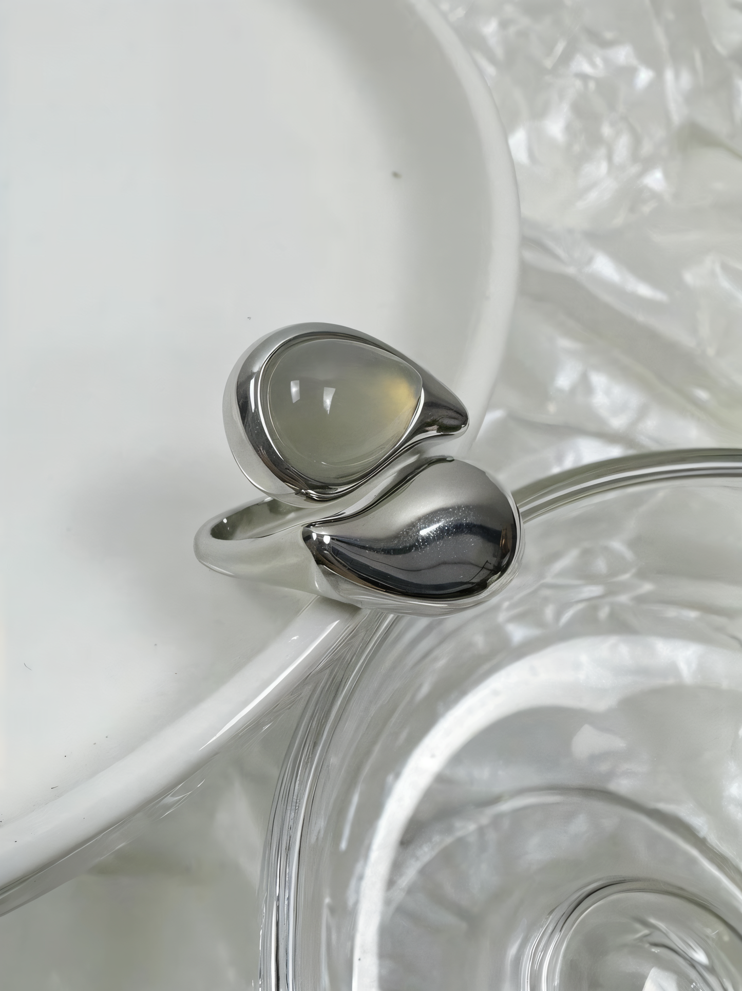 Minimalist Droplet Statement Ring