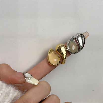 Minimalist Droplet Statement Ring