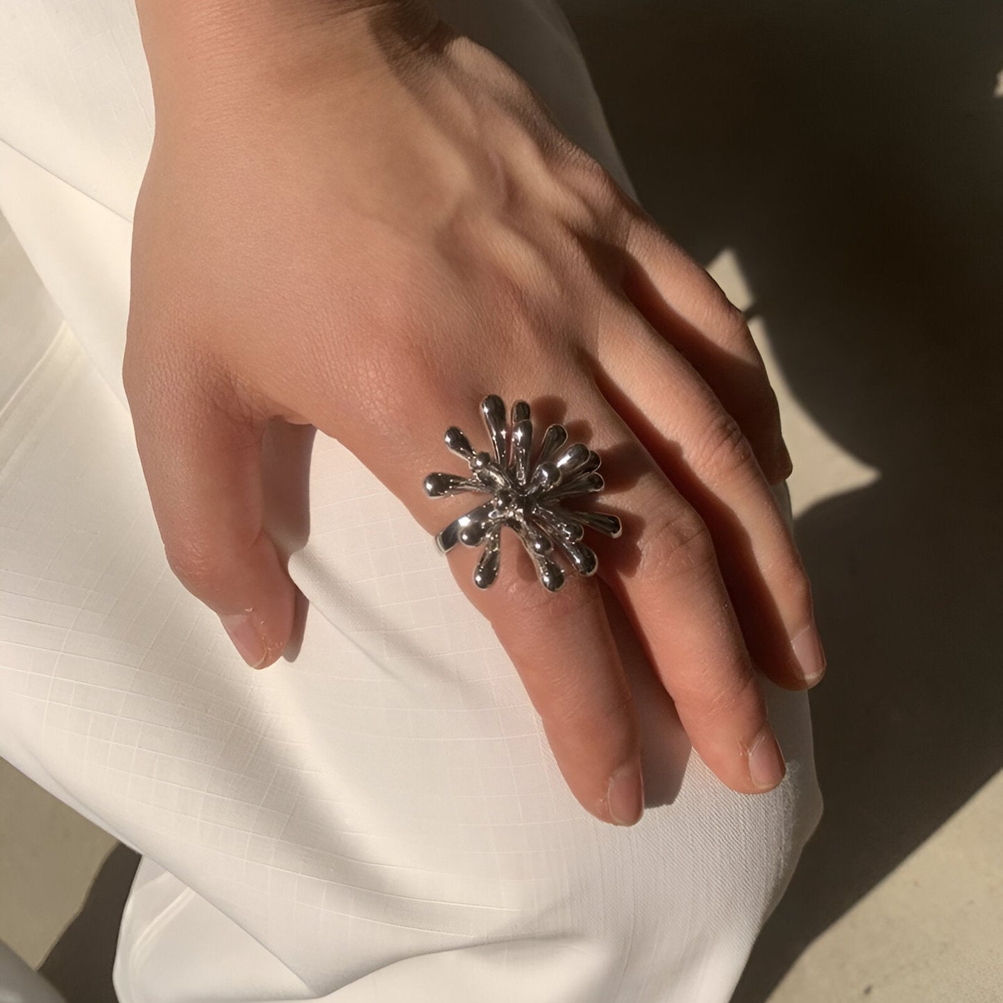 Flower Splash Statement Ring