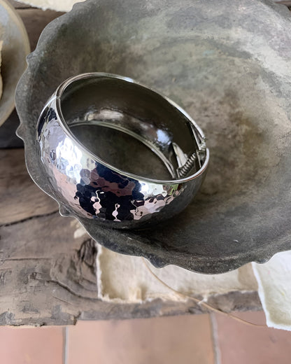 Hammered Metal Cuff Statement Bangle Bracelet