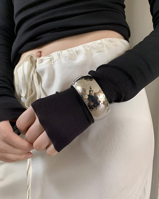 Hammered Metal Cuff Statement Bangle Bracelet