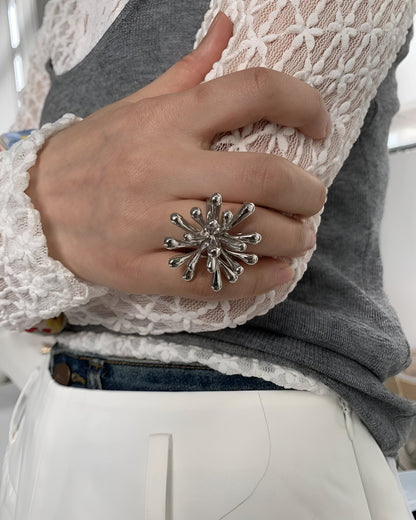 Flower Splash Statement Ring